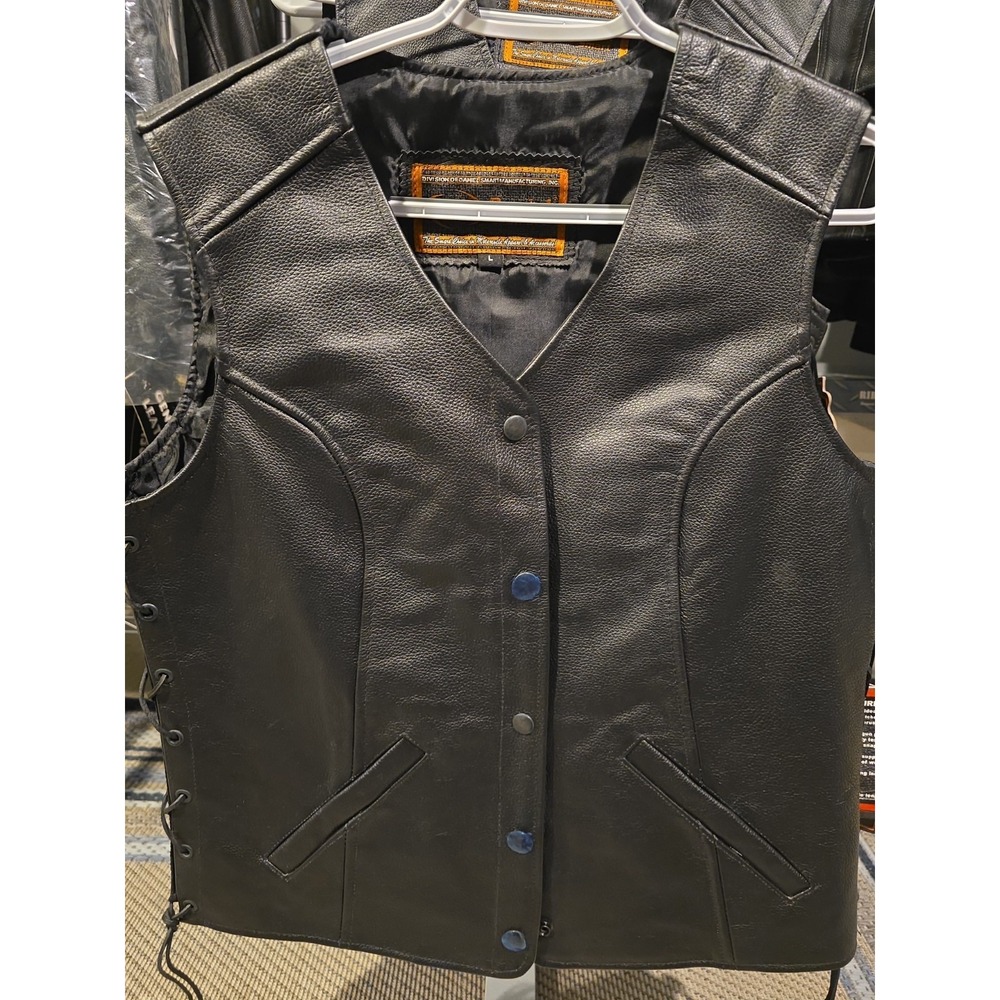 Daniel Smart DS266 Womens Black Motorcycle Vest Large